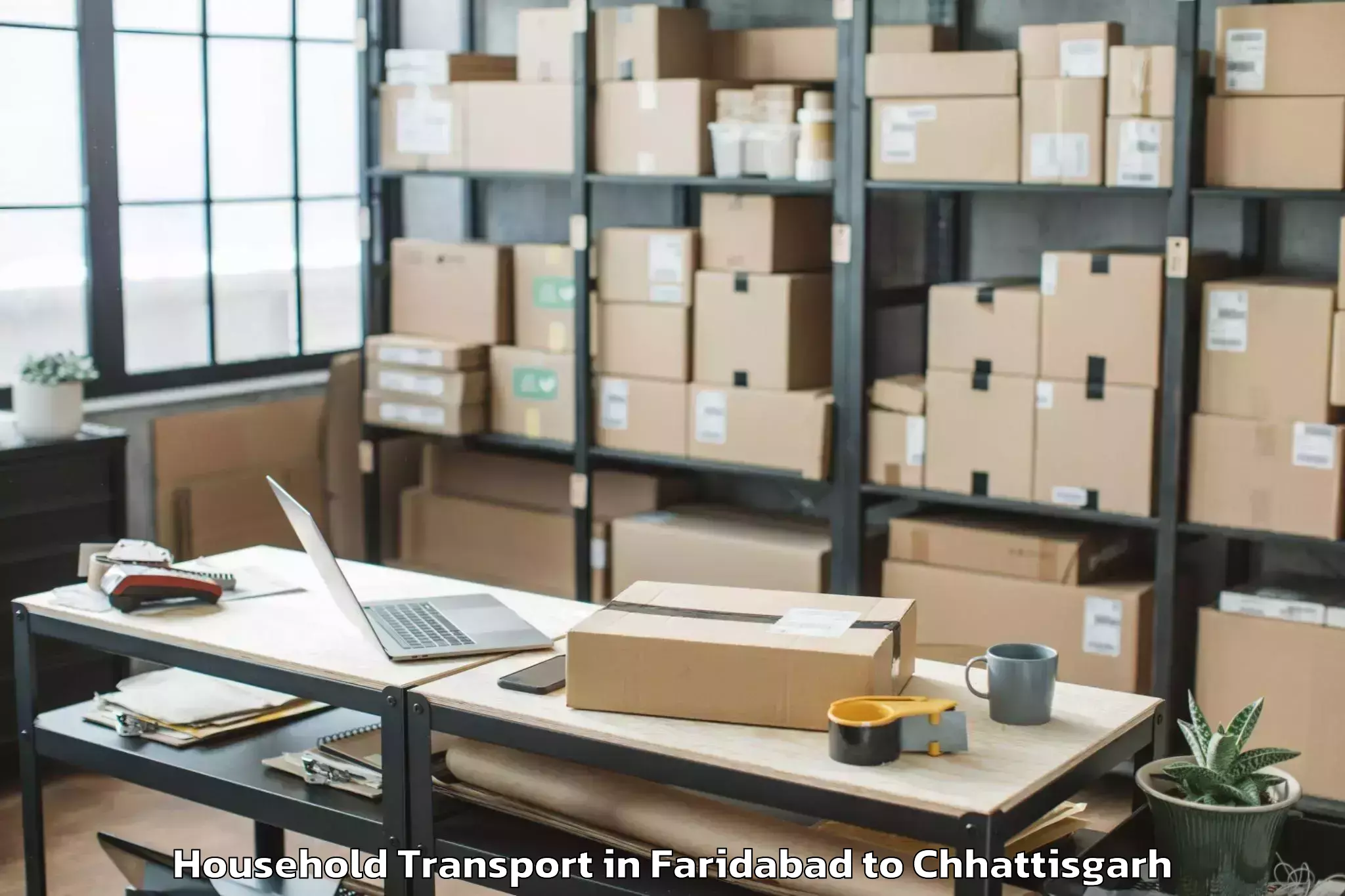 Book Faridabad to Kunkuri Household Transport